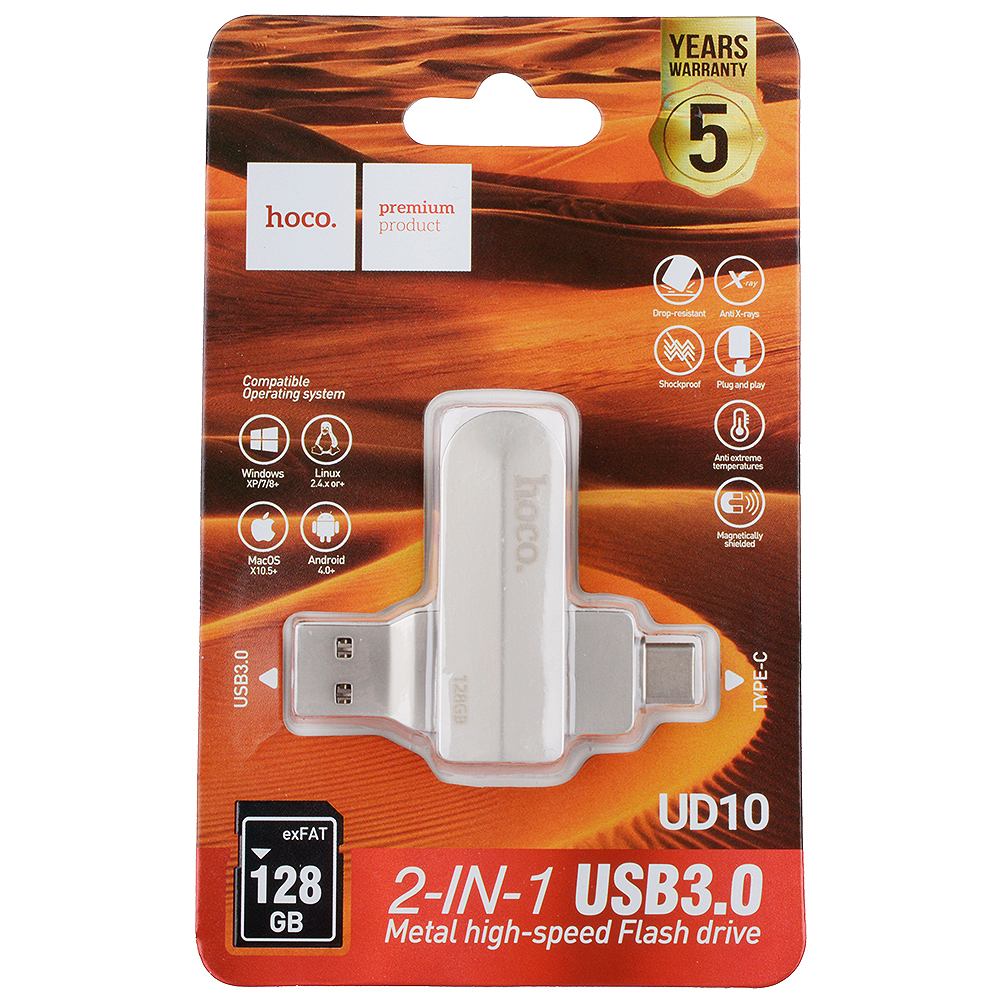 Clé USB HOCO 2en1 64G USB 3.0 Type-C Metal (UD10)