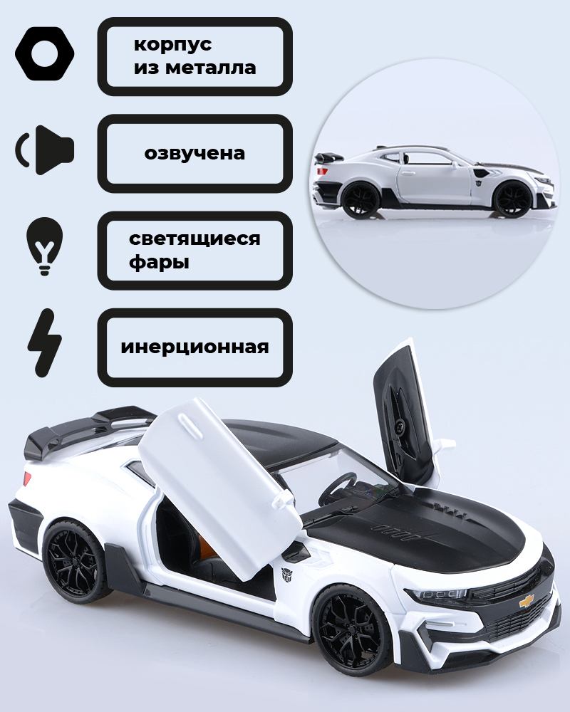 Фото обои Белый Chevrolet Camaro в прекрасный солнечный день. Camaro