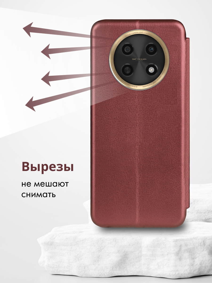 Чехол книжка Winshell Book для Huawei Nova Y91 (бордовый) купить в Минске –  ? Мобильные штучки