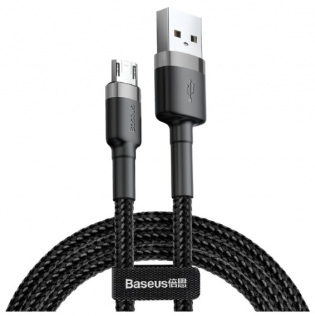 Кабель Baseus Cafule USB - microUSB (CAMKLF) (2м, серо-черный)