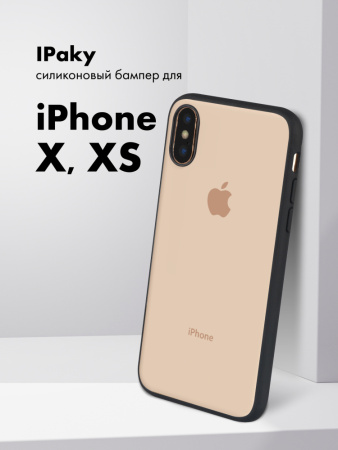 Чехол бампер iPaky Crystal для iPhone X, XS (черный)