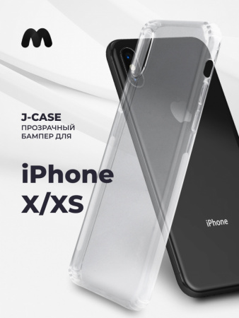 Прозрачный чехол бампер J-Case для iPhone X, XS (прозрачный)