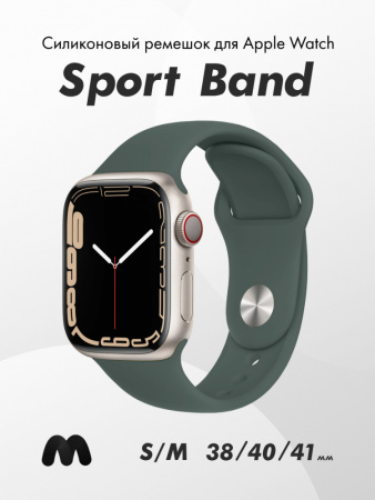 Cиликоновый ремешок Sport Band для Apple Watch 38-40-41 мм (S-M) (Water Lily/72)