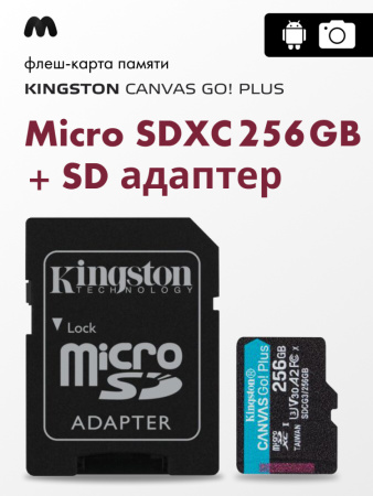 KingSton Canvas Go Plus SDCG3 microSDXC 256GB + SD адаптер