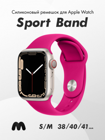 Cиликоновый ремешок Sport Band для Apple Watch 38-40-41 мм (S-M) (Barby Pink/47)